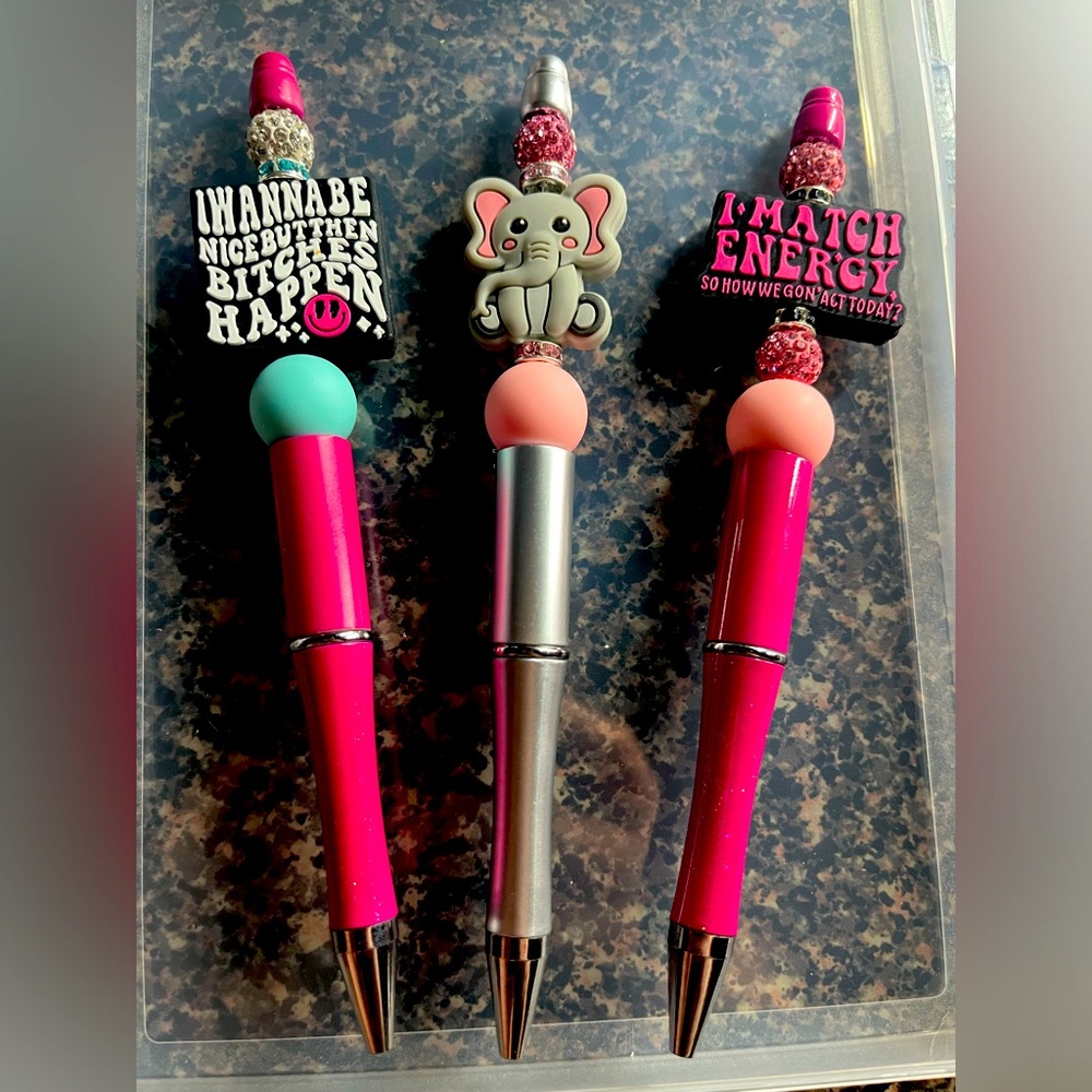 Custom beaded pens